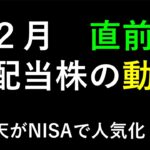 １２月高配当株の動向。NISAランキングに楽天が登場～あす上がる株。最新の日本株情報。高配当株の株価やデイトレ情報も～