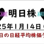 【明日株】明日の日経平均株価予想　2025年1月14日