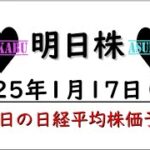 【明日株】明日の日経平均株価予想　2025年1月17日