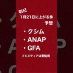 明日上がりそうな株予想！ #anap #投資 #GFA #副業 #お金 #クシム #いいね 投資は自己責任で