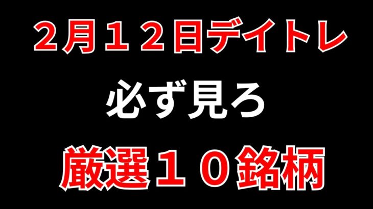 【見逃し厳禁】2月12日の超有望株はコレ！！SEKのデイトレ テクニック